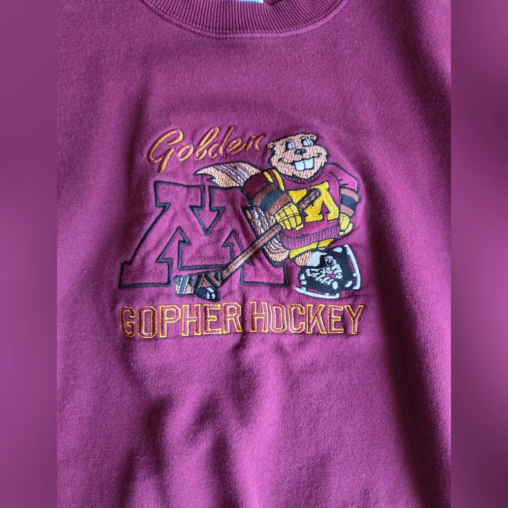 Vintage University Of Minnesota Gopher Hockey‎ Sweatshirt Unisex Large